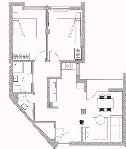 Plan apartament tradițional L